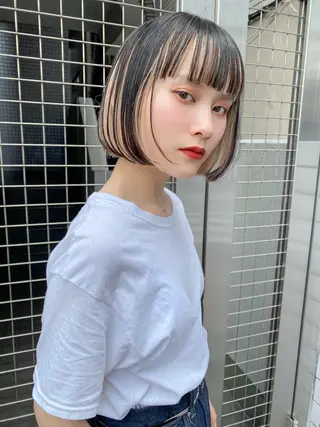 ショート ショート/ボブ/ 白髪ぼかし/しんやのヘアスタイル