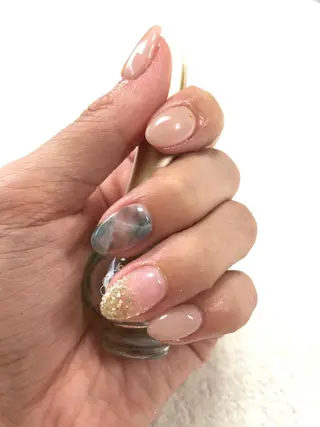 セミロング カラー ネイル マツエク・マツパ Greace la vie所属・Greace  la vieのネイルデザイン