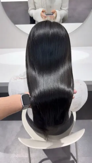 セミロング カラー 髪質改善絹髪質感TR レイヤーカット/熊澤のヘアスタイル