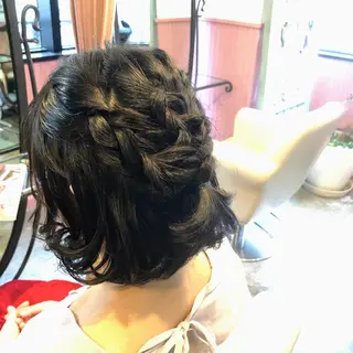 ミディアム カラー パーマ ヘアアレンジ 表参道Lise おおいしおりのヘアスタイル