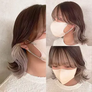 ミディアム カラー 渋谷:インナーカラー ／🍒エリカ🍒のヘアスタイル