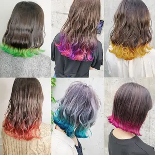 セミロング カラー ヘアアレンジ メンズ キッズ 💟Chloe原宿店 🩶ハイトーンのヘアスタイル