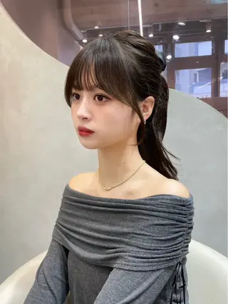 ミディアム ブリーチなしW🎀 髪質改善／はのんのヘアスタイル