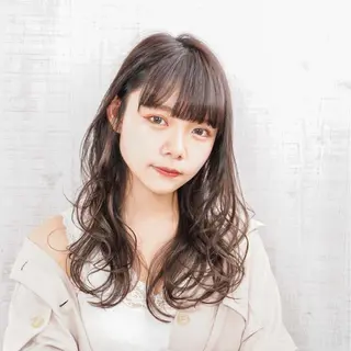 セミロング カラー 新宿/韓国風レイヤー 髪質改善/渋谷直樹のヘアスタイル