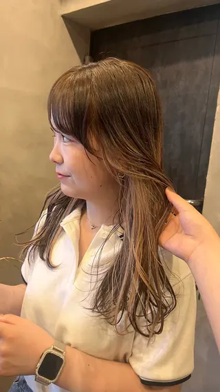 ロング カラー 望愛/レイヤー/ハイ トーン/デザインのヘアスタイル