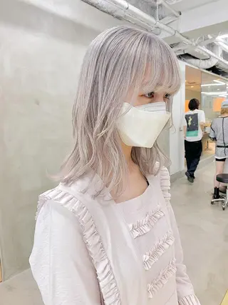 ミディアム カラー パーマ ヘアアレンジ メンズ ハイトーン/レイヤー 🌸さくらのヘアスタイル