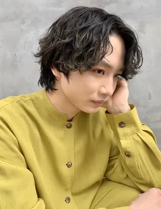 ショート パーマ メンズ アイブロウ メンズモテパーマ💙 fuwaのヘアスタイル