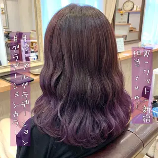 セミロング カラー パーマ ヘアアレンジ メンズ キッズ ネイル マツエク・マツパ 新宿駅近♡友達とOK 🦋W -ワット -のヘアスタイル