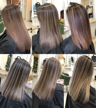 ミディアム 韓国レイヤー外国人風 透明感カラー髪質改善のヘアスタイル