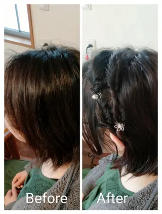 ヘアアレンジ ショート EARTH 浜松志都呂店所属・髪質改善×カラー🌈 ふたばのヘアスタイル