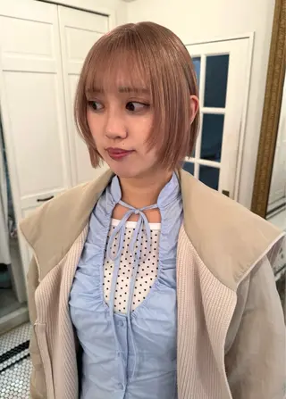 カラー ブリーチカラー🎀 韓国風/寺門美優のヘアスタイル