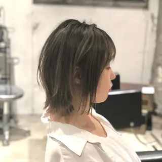 セミロング カラー 当日予約🆗ショート /ハイライト/松本のヘアスタイル