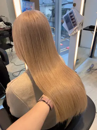 ロング カラー 有働由良／ハイトーン ／韓国メンズヘアのヘアスタイル