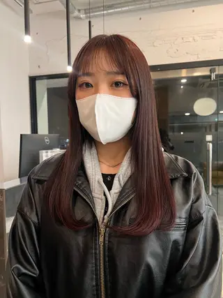 ロング nene 暖色/艶感カラー🍒のヘアスタイル
