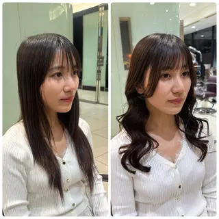 ロング パーマ 表参道|韓国風・コテ 巻き風パーマるい🌀のヘアスタイル