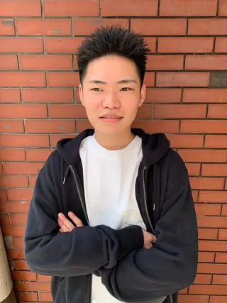 メンズ スパイキーパーマ 柏NO1 藤本葉のヘアスタイル