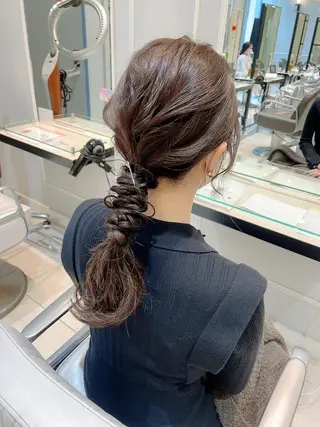 セミロング ヘアアレンジ 🦖鶴岡香純🦖 育休中のヘアスタイル