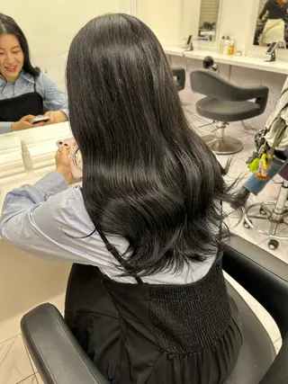 セミロング カラー パーマ ヘアアレンジ メンズ キッズ 🦋透明感グレージュ /韓国レイヤー🦋のヘアスタイル