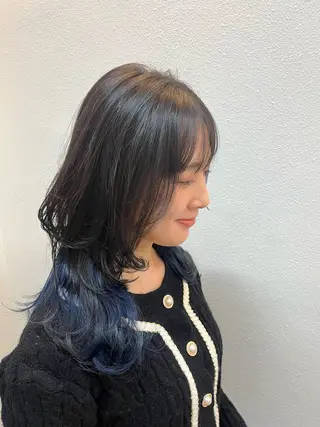 ミディアム コテ巻きパーマ/韓国 パーマ/佐野のヘアスタイル