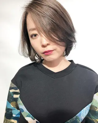 ショート カラー パーマ ヘアアレンジ メンズ キッズ ネイル マツエク・マツパ 韓国風×透明感カラー 髪質改善オタベシンヤのヘアスタイル