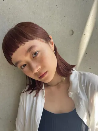 ミディアム カラー 植田 能生のヘアスタイル