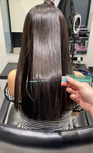 セミロング カラー 髪質改善絹髪質感TR レイヤーカット/熊澤のヘアスタイル