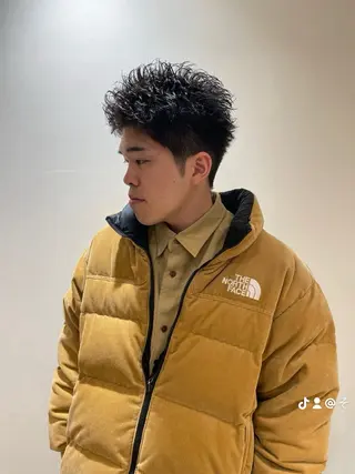 ショート パーマ メンズ 堀込 昭吾☆特別価格☆のヘアスタイル