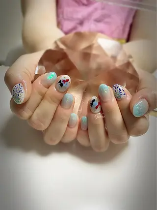 ミディアム ネイル LOTUS ネイルサロンのネイルデザイン