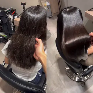 ロング カラー ヘアアレンジ MiU所属・韓国×髪質改善×美髪 縮毛矯正×レイヤーのヘアスタイル