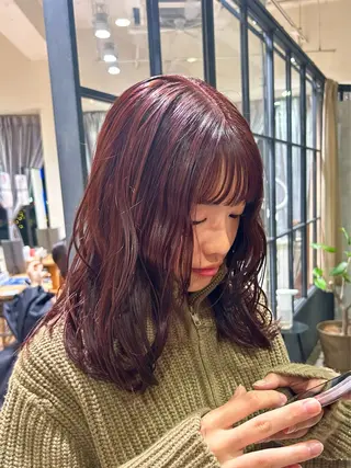 ミディアム カラー Lumier de mashu所属・nana/ボブ/ レイヤー/メンズのヘアスタイル