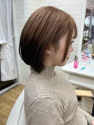 ショート カラー 韓国風/レイヤー/ 長谷七海のヘアスタイル