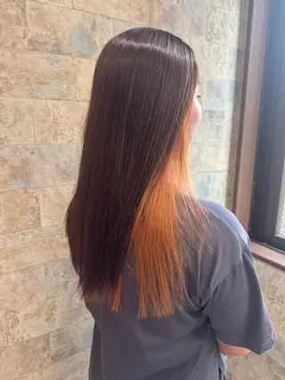 セミロング 土屋朱理/ ハイトーンカラーのヘアスタイル