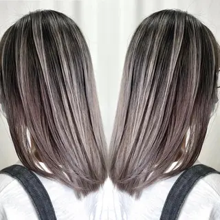 ミディアム カラー 縮毛/レイヤー 韓国/橋口のヘアスタイル