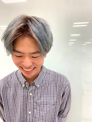 カラー メンズ écouter所属・ショート/ウルフ ハイトーン/カイセイのヘアスタイル