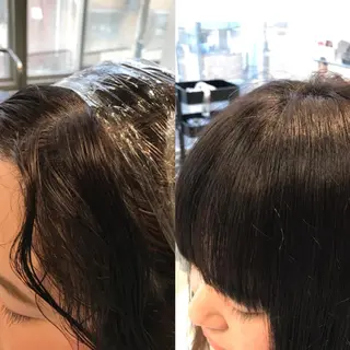 ミディアム パーマ 濱岡 恭子のヘアスタイル