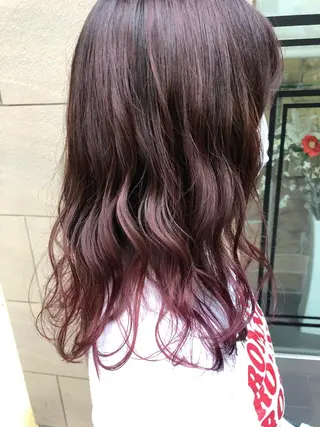 セミロング カラー ヘアアレンジ チャンモリパーマ/韓 国/Minami🦋のヘアスタイル