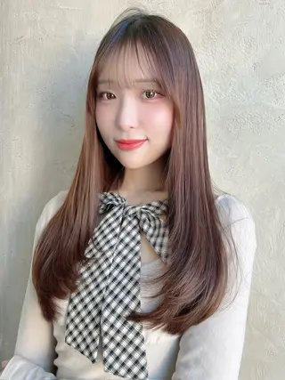 ロング カラー パーマ 新宿✨顔周りカット 韓国ヘア/坂本亜裟海のヘアスタイル
