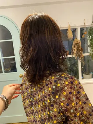 パーマ コテ巻き風パーマ🫶 竹内七渚のヘアスタイル