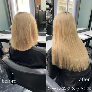 ロング カラー エクステ🩵ブリーチ 韓国ヘア🩵KAEのヘアスタイル