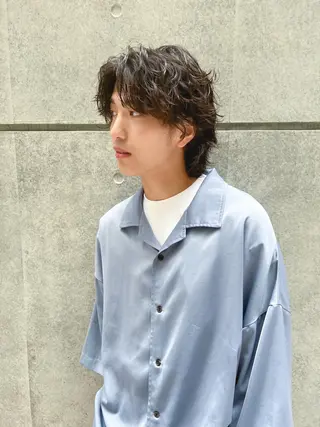 ショート パーマ メンズ メンズカット曲がる 縮毛矯正佐々木タクマのヘアスタイル