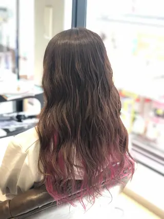 セミロング カラー 💎エクステ専門店 BIZE梅田🇰🇷のヘアスタイル