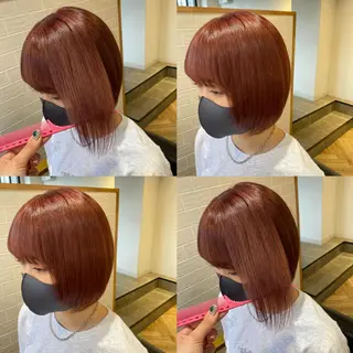 ショート カラー 艶カラー/韓国顔周り 🎀mamiのヘアスタイル