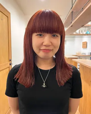 ミディアム カラー china/ボブ /ブリーチカラーのヘアスタイル