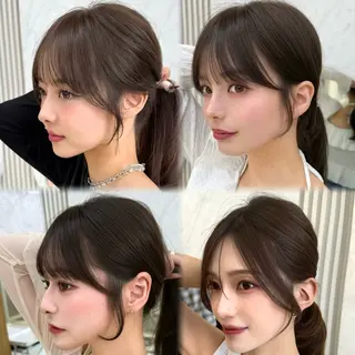 セミロング 似合わせレイヤー 透明感カラーのヘアスタイル