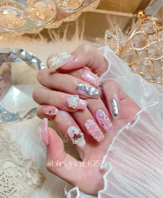 ネイル 23時まで❤︎韓国、 ワンホンネイルのネイルデザイン