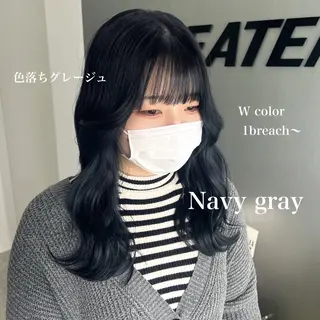 ロング カラー 暗髪🩶ラベンダー/ ブルー/ユウナ🤍のヘアスタイル