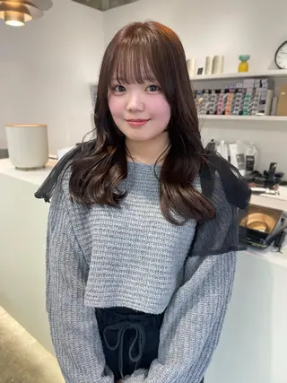 セミロング カラー 𝘚𝘶𝘻𝘶 𓂃𓈒𓏸のヘアスタイル