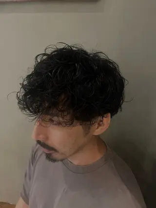 メンズ シャドウパーマ/ レイヤー/和真/新宿のヘアスタイル