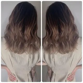 ミディアム カラー 京都大人女性ショート 徒歩1分/秋山のヘアスタイル