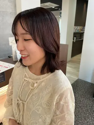 ミディアム カラー 権 燦易のヘアスタイル